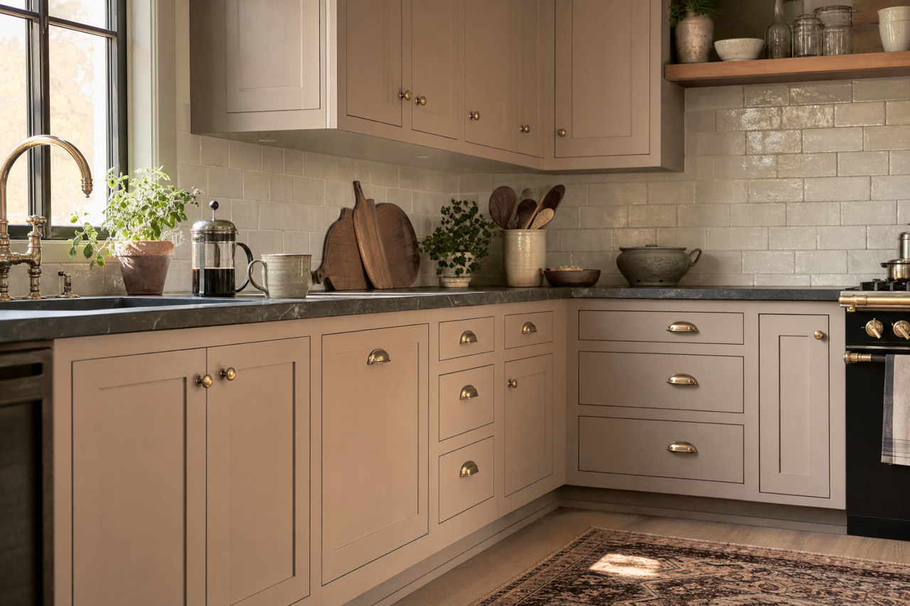 Hiking by Benjamin Moore on cabinets