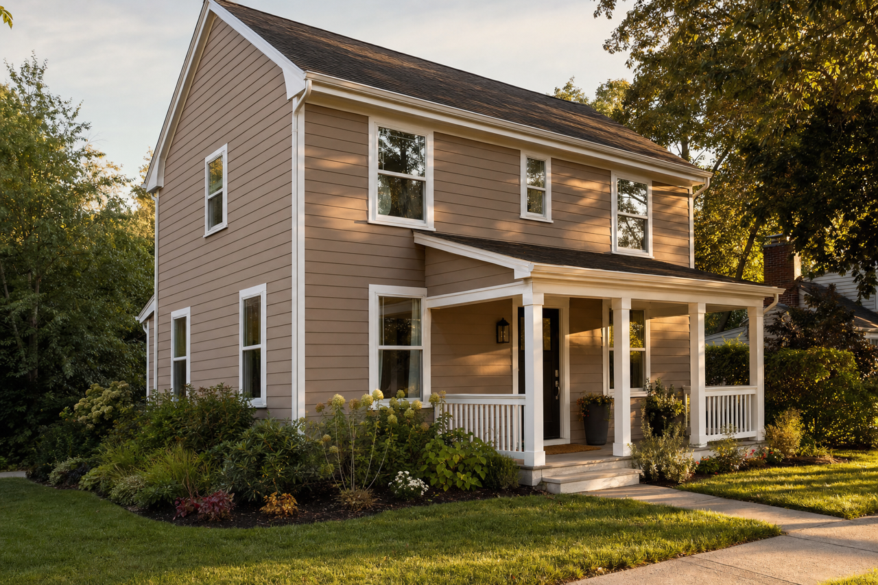 Flagstone by Benjamin Moore on exterior