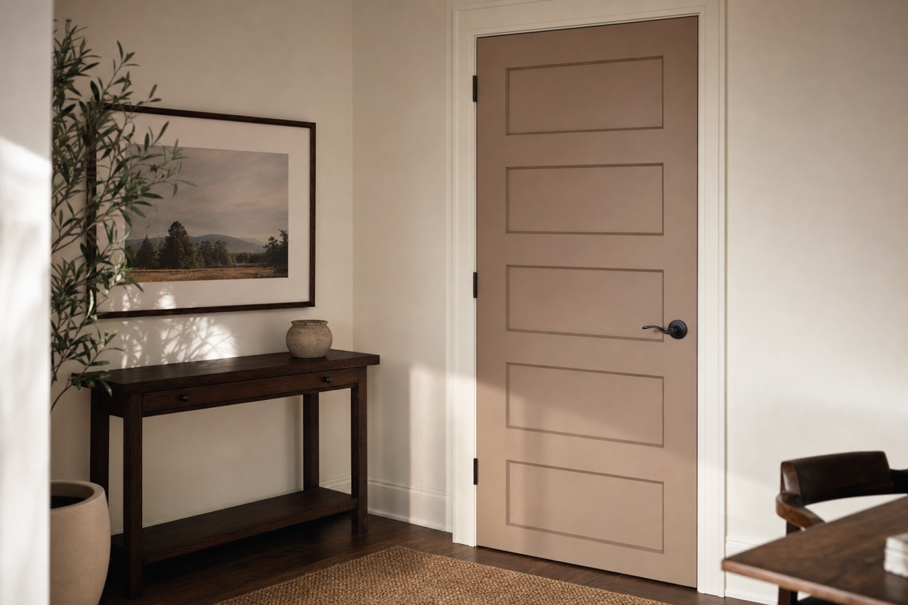 Flagstone by Benjamin Moore on interior-doors