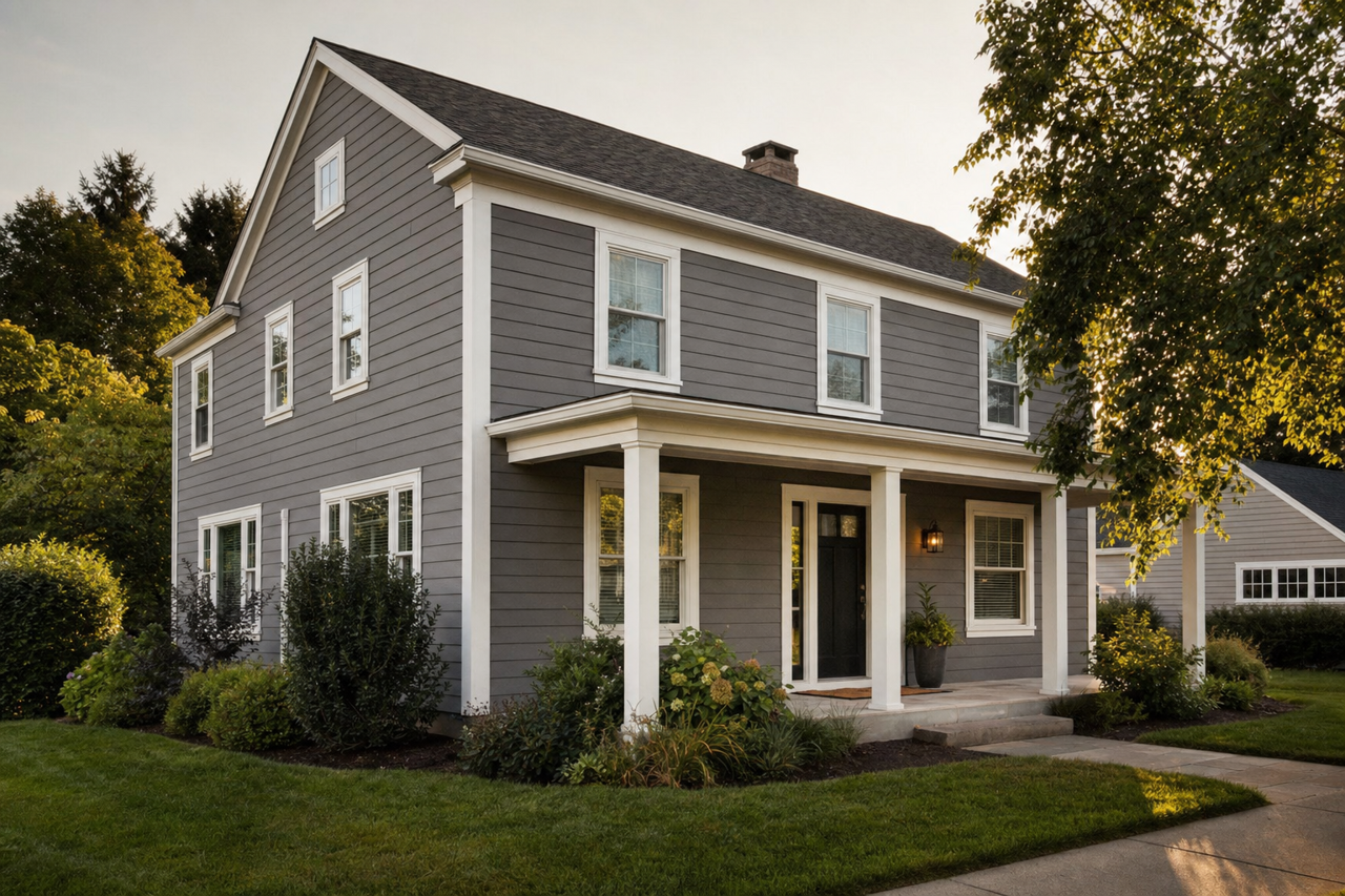 Overcoat by Benjamin Moore on exterior