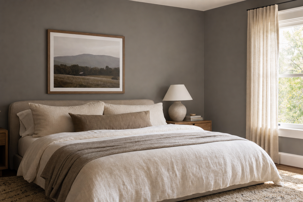 Overcoat by Benjamin Moore on interiors