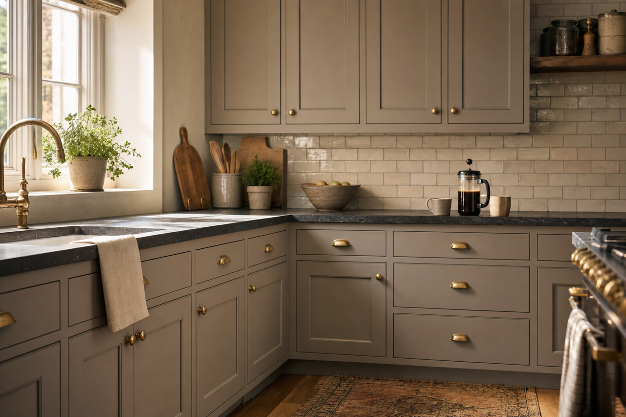 Metropolis by Benjamin Moore on cabinets