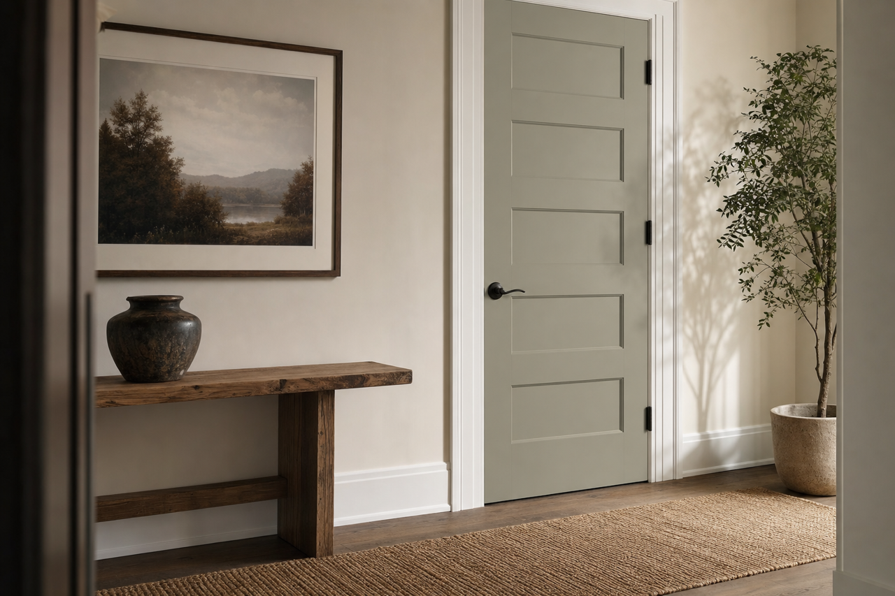 Raintree by Benjamin Moore on interior-doors