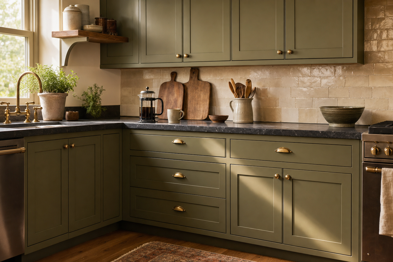 Forest by Benjamin Moore on cabinets