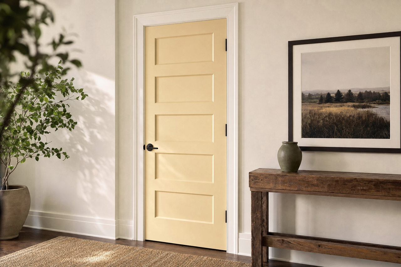 Hemp by Benjamin Moore on interior-doors