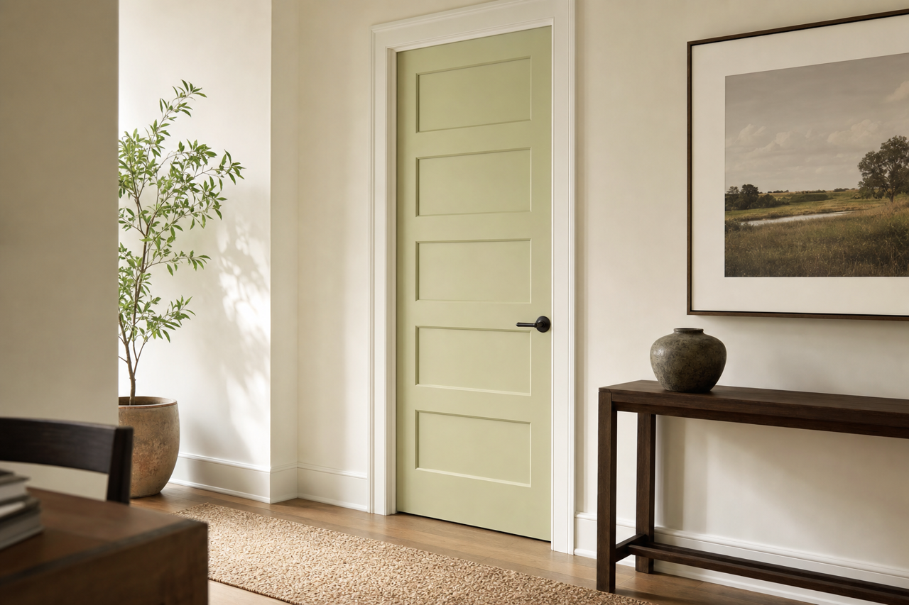 Grasslands by Benjamin Moore on interior-doors