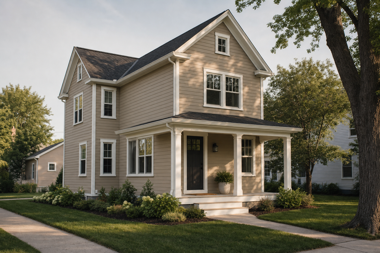 Turret by Benjamin Moore on exterior