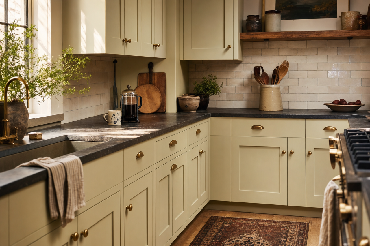 Spanish by Benjamin Moore on cabinets