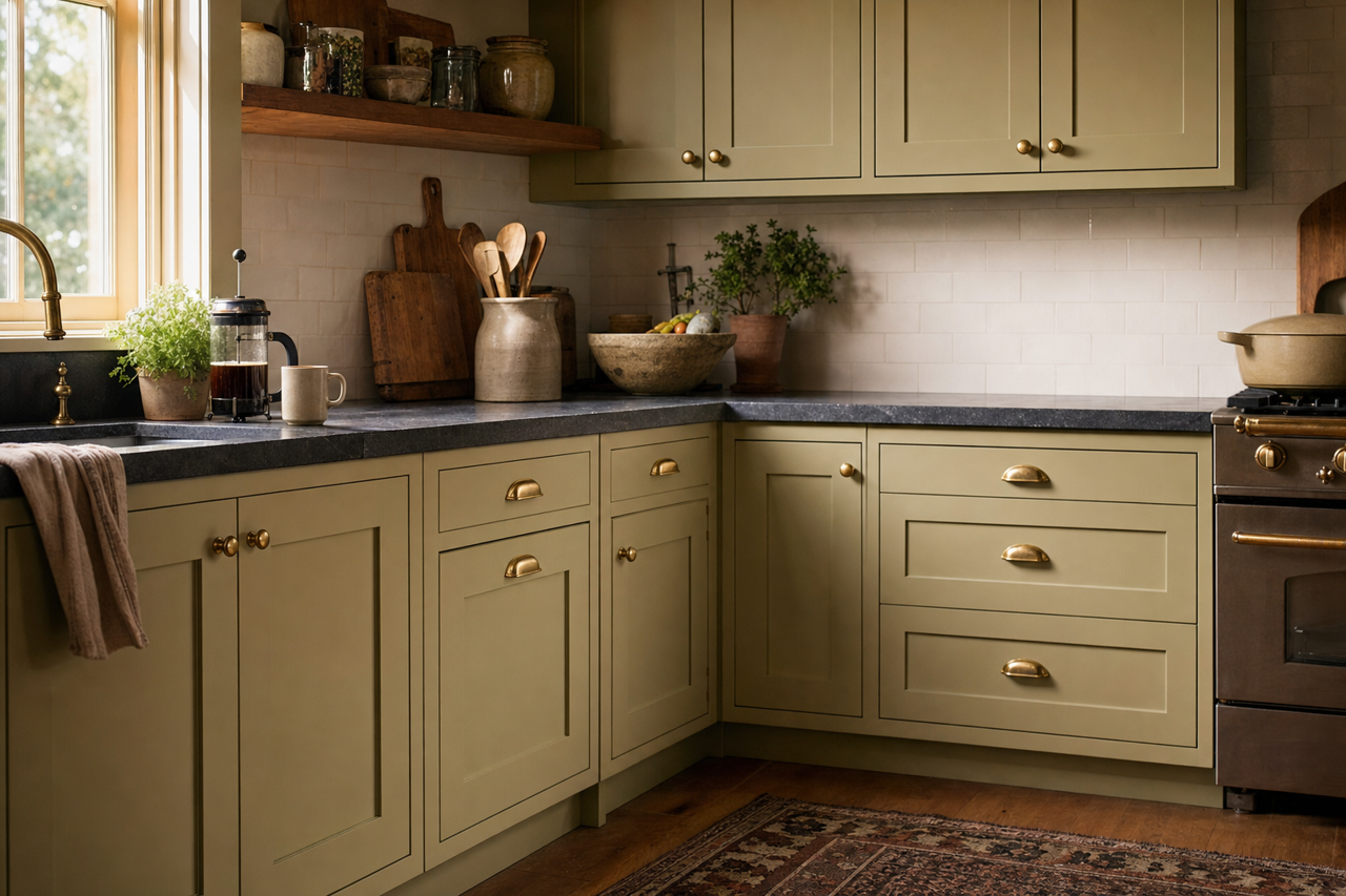 Herbes by Benjamin Moore on cabinets