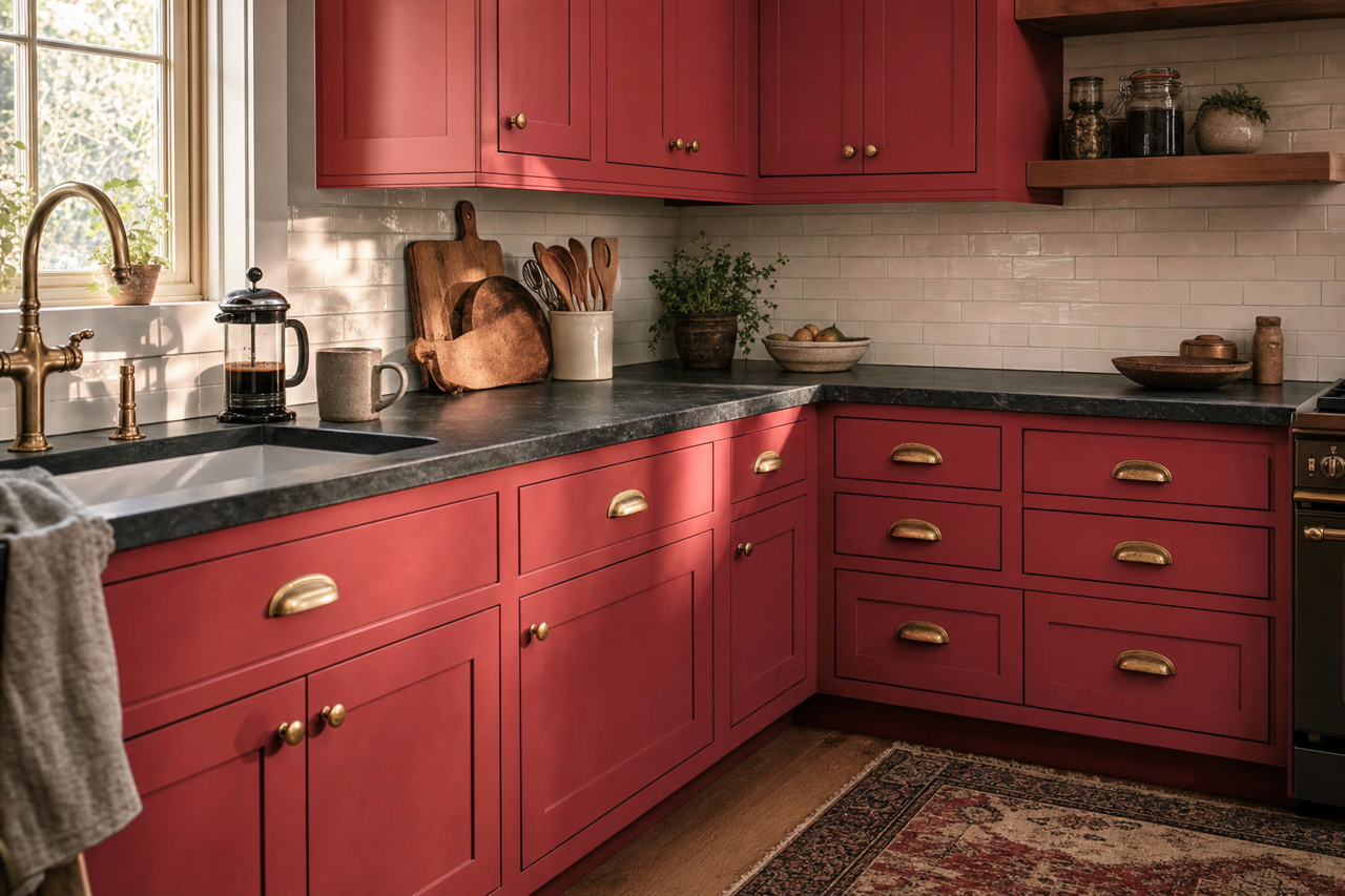 Bonaparte by Benjamin Moore on cabinets