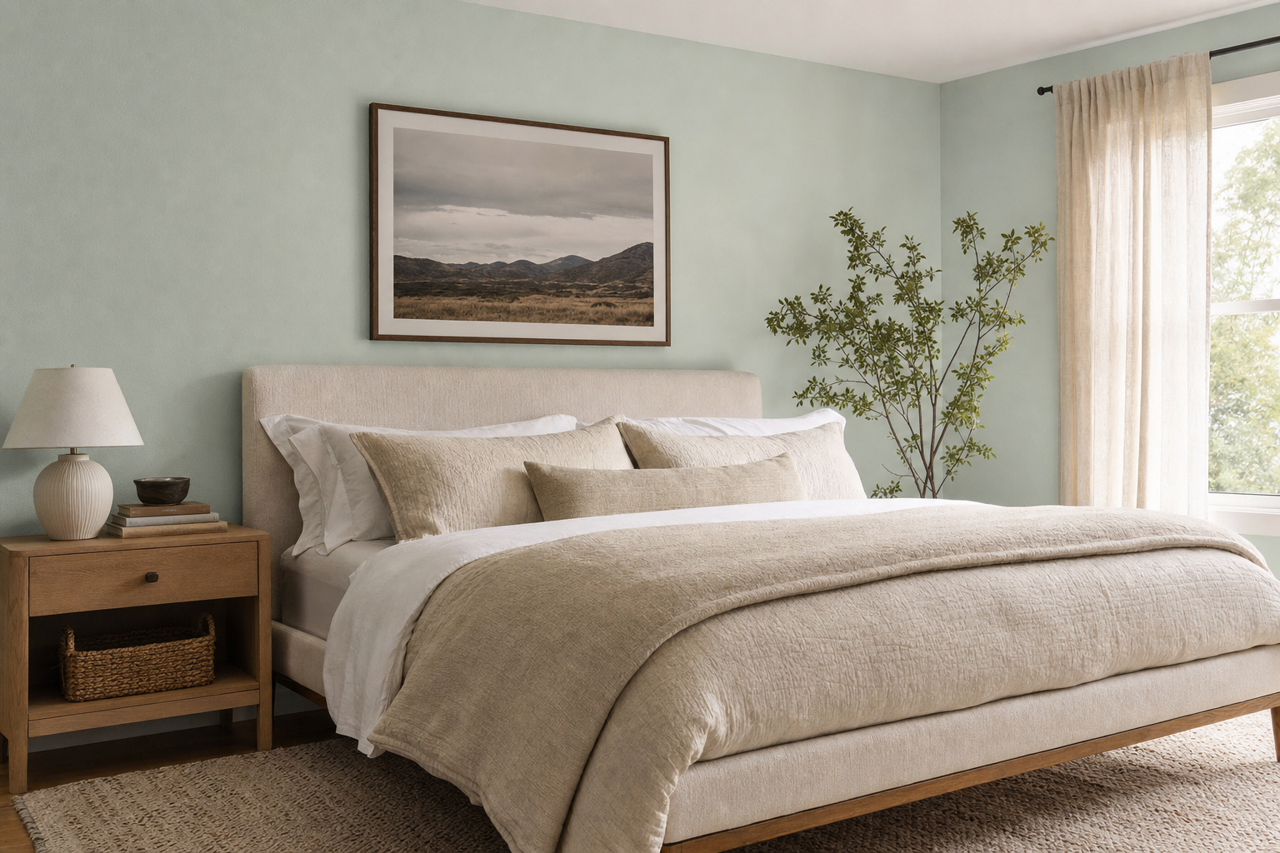 Blue by Benjamin Moore on interiors