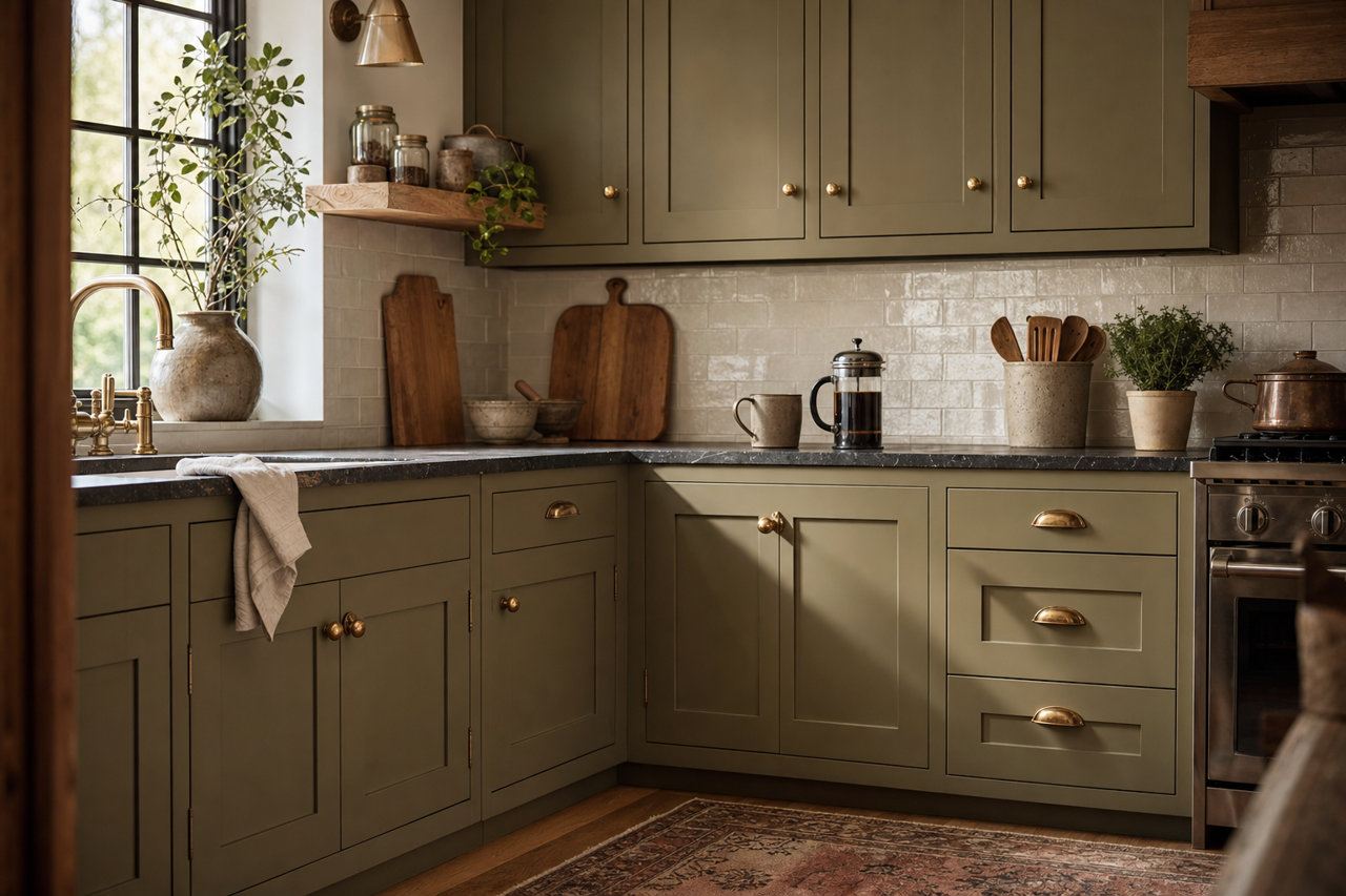Provincial by Benjamin Moore on cabinets