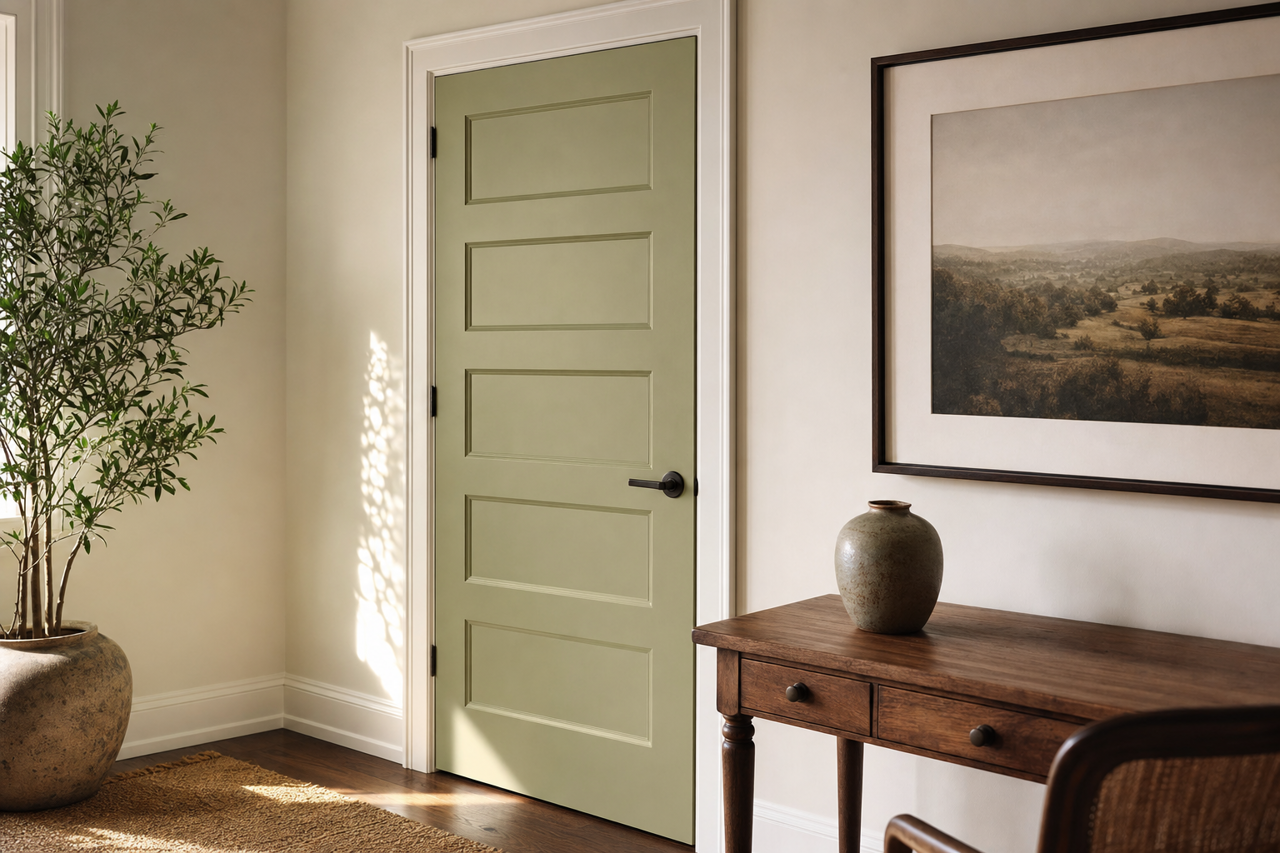 Misted by Benjamin Moore on interior-doors