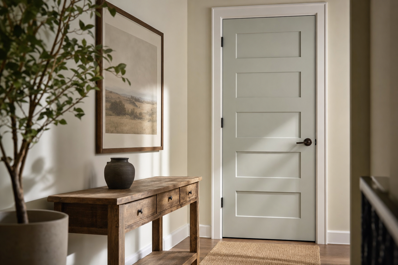 Gray by Benjamin Moore on interior-doors