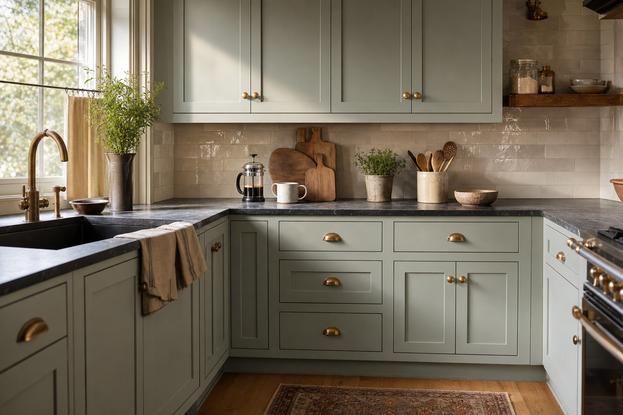 Piedmont by Benjamin Moore on cabinets