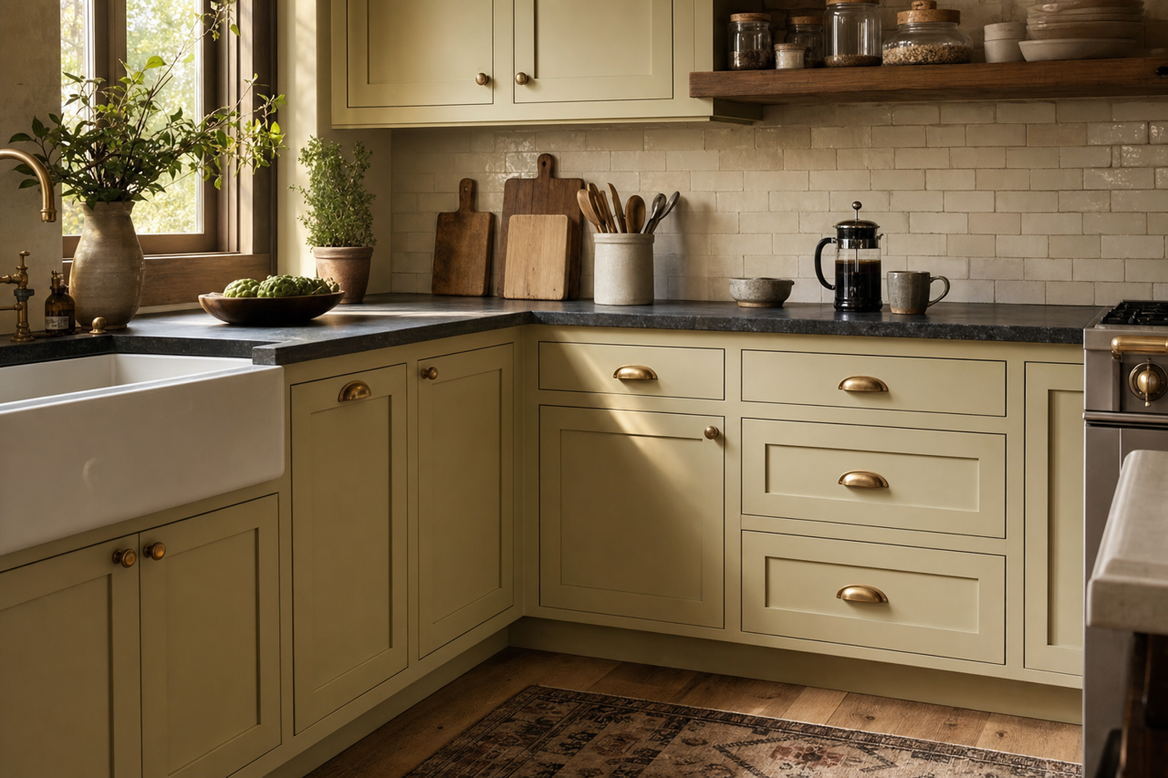 Killarney by Benjamin Moore on cabinets