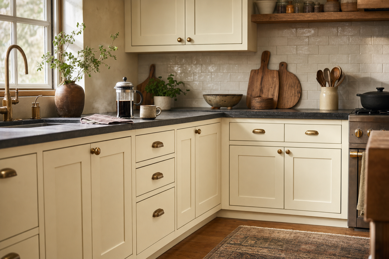 Dune by Benjamin Moore on cabinets