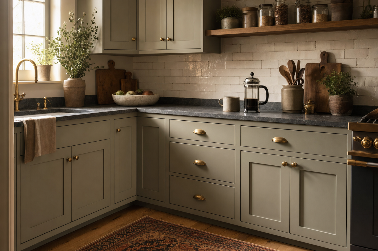 Vineland by Benjamin Moore on cabinets