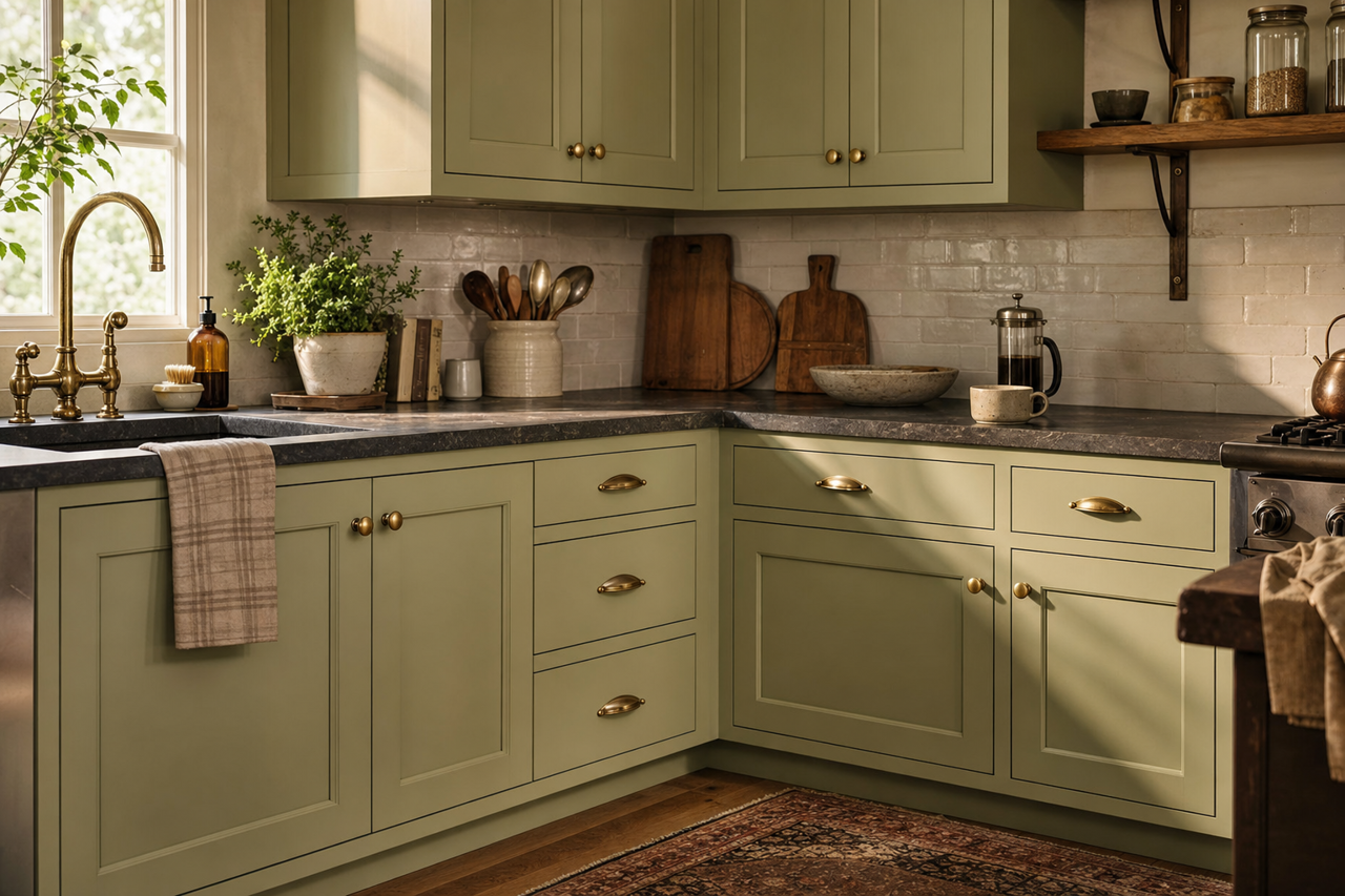 Nature by Benjamin Moore on cabinets