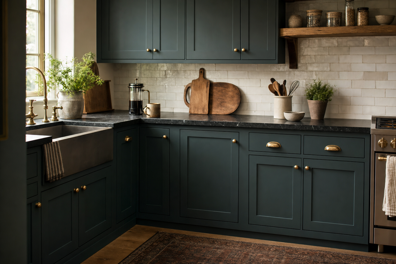 Miramichi by Benjamin Moore on cabinets