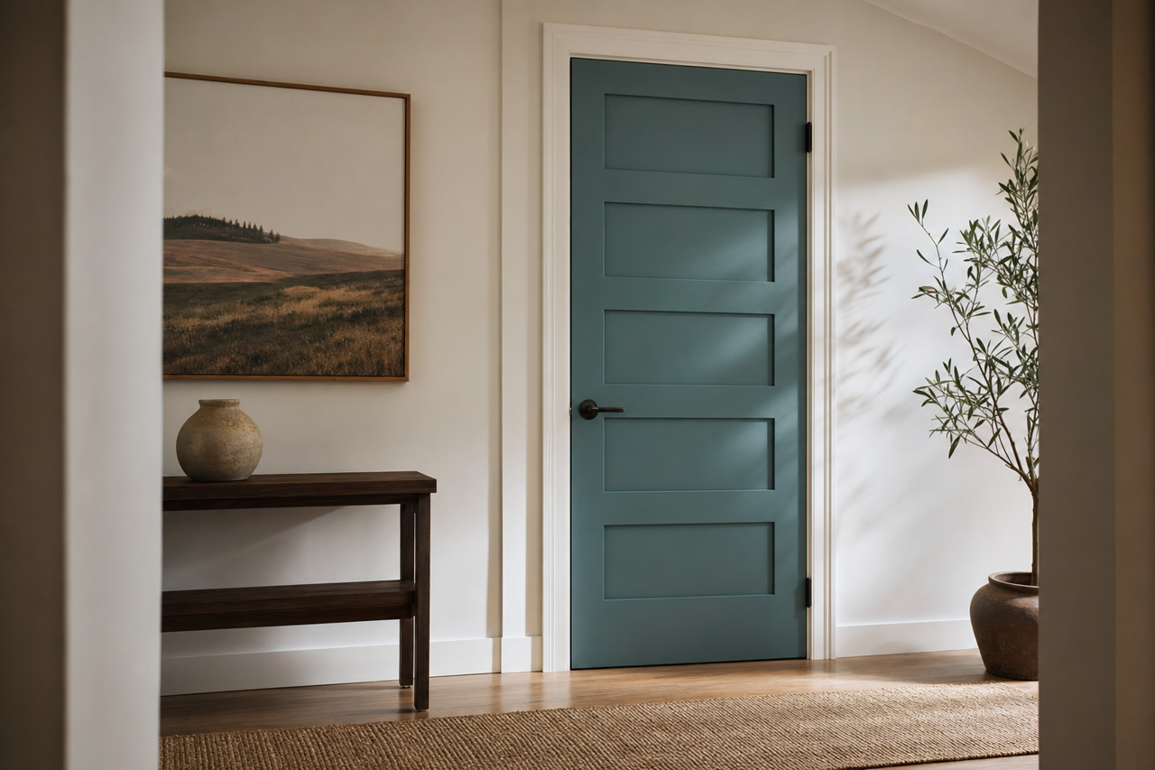 Polar by Benjamin Moore on interior-doors