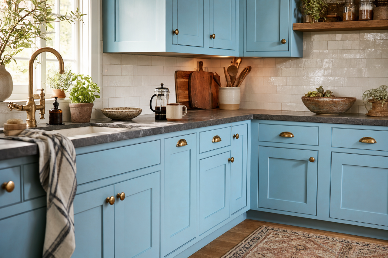 Clear by Benjamin Moore on cabinets