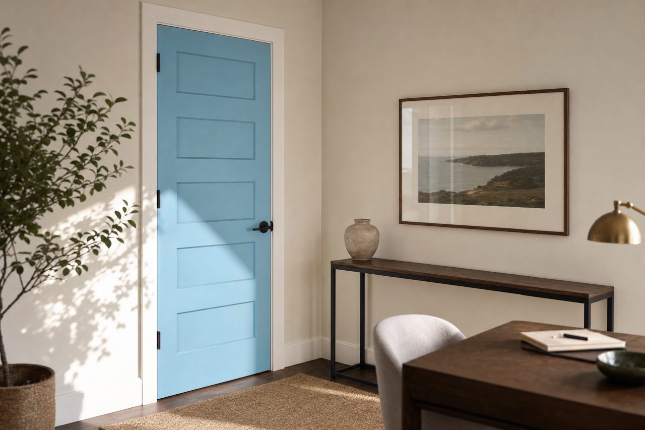 Clear by Benjamin Moore on interior-doors
