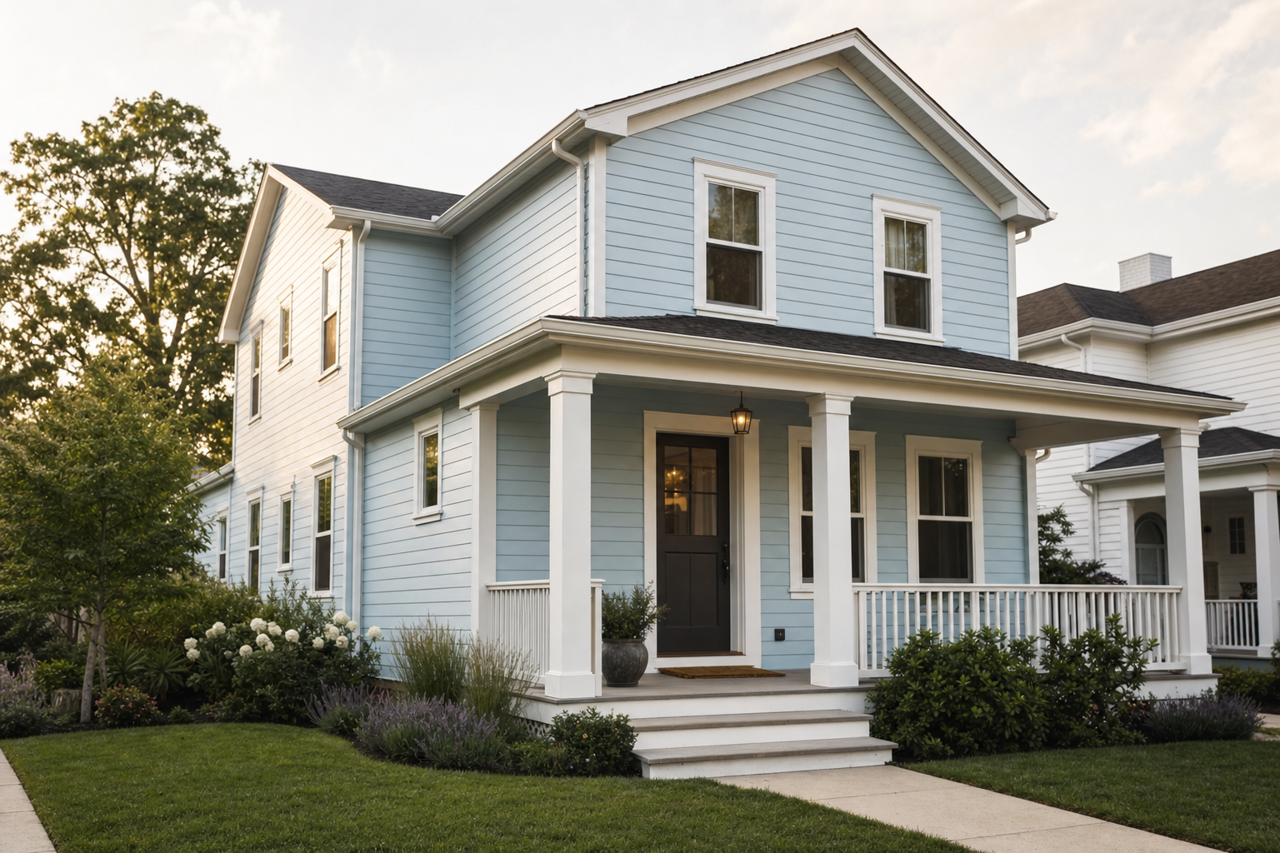 Watercolor by Benjamin Moore on exterior