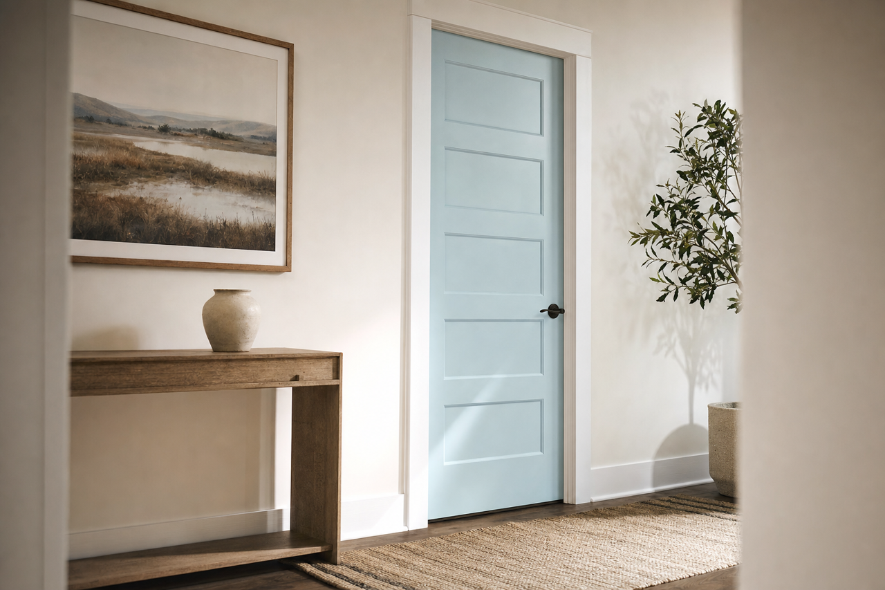 Watercolor by Benjamin Moore on interior-doors