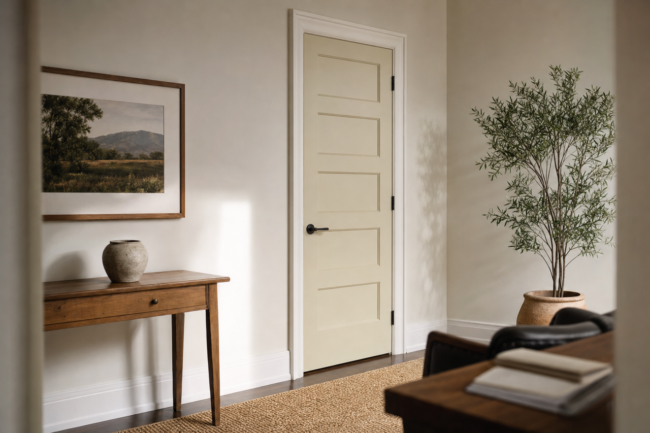 Gray by Benjamin Moore on interior-doors