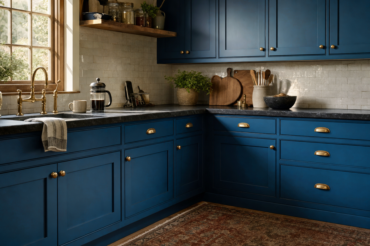 Mistral by Benjamin Moore on cabinets