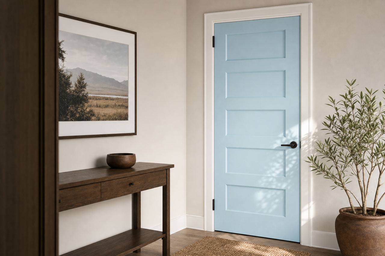 Mineral by Benjamin Moore on interior-doors