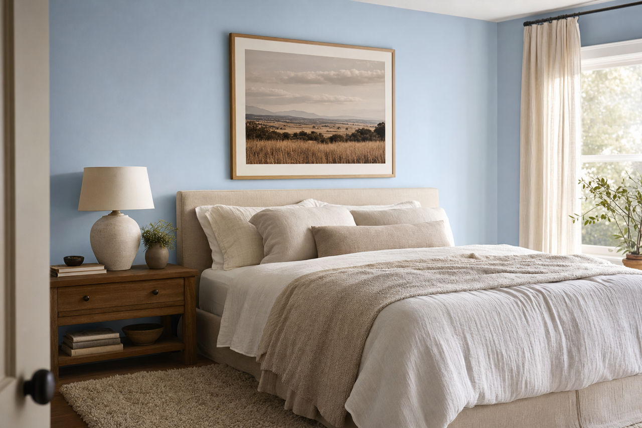 Blue by Benjamin Moore on interiors