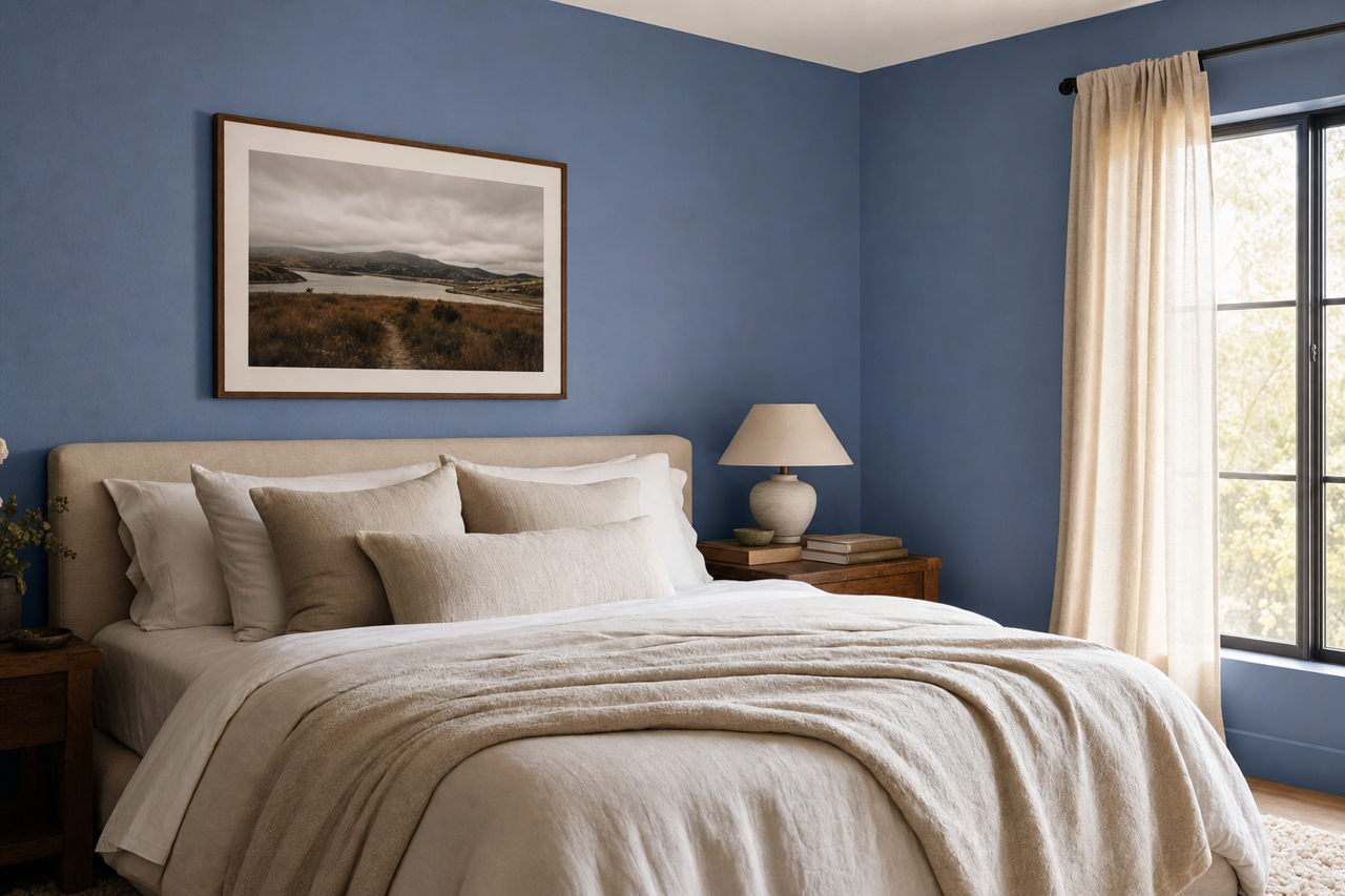 Blue by Benjamin Moore on interiors