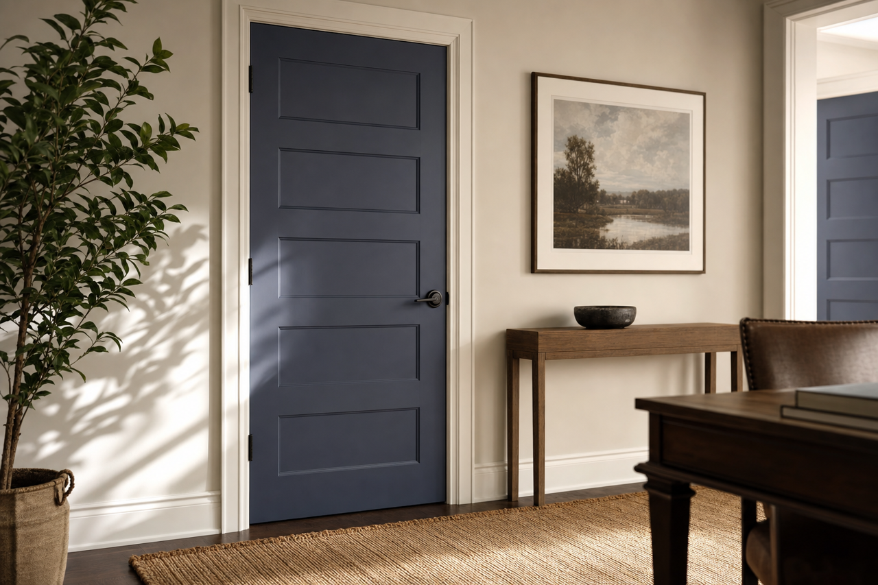 Jet by Benjamin Moore on interior-doors