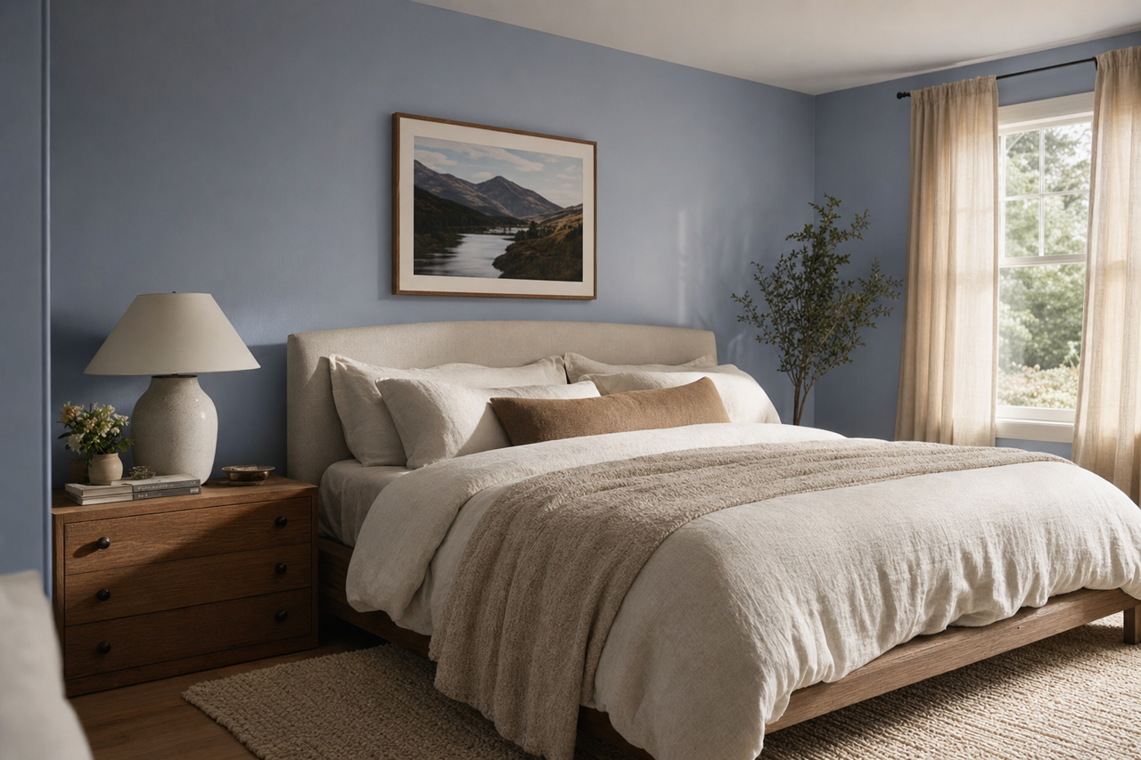 Blue by Benjamin Moore on interiors