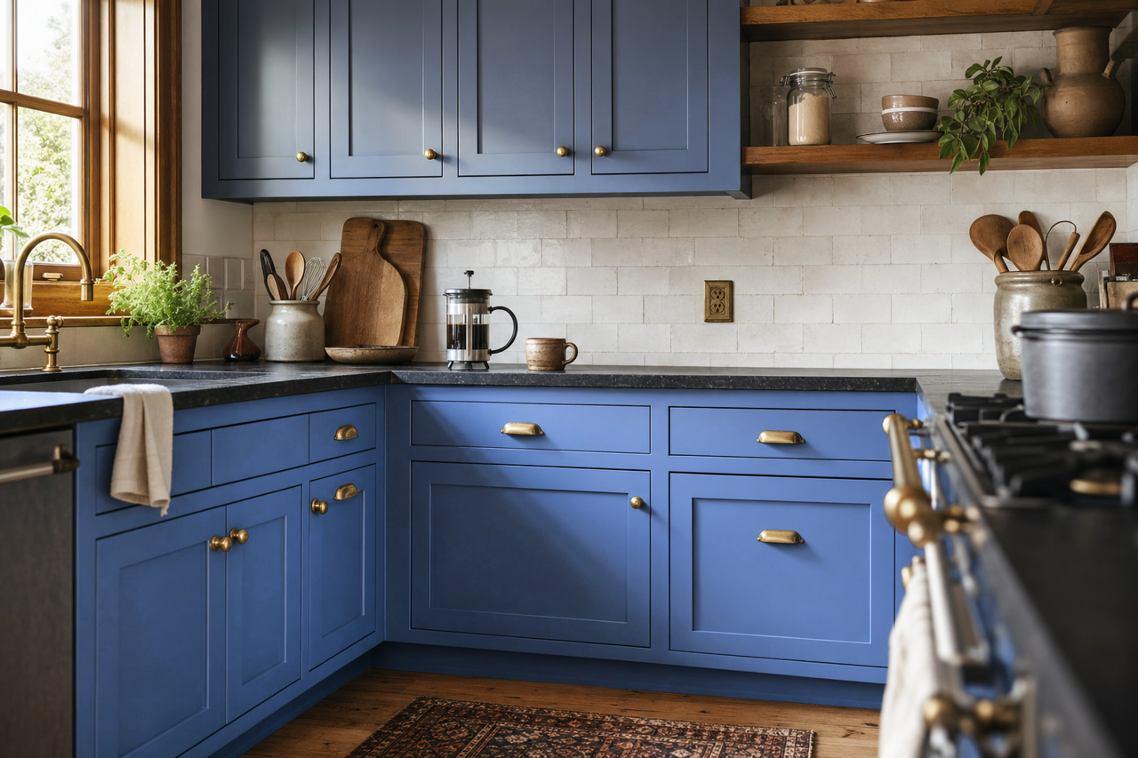 Waterdrop by Benjamin Moore on cabinets