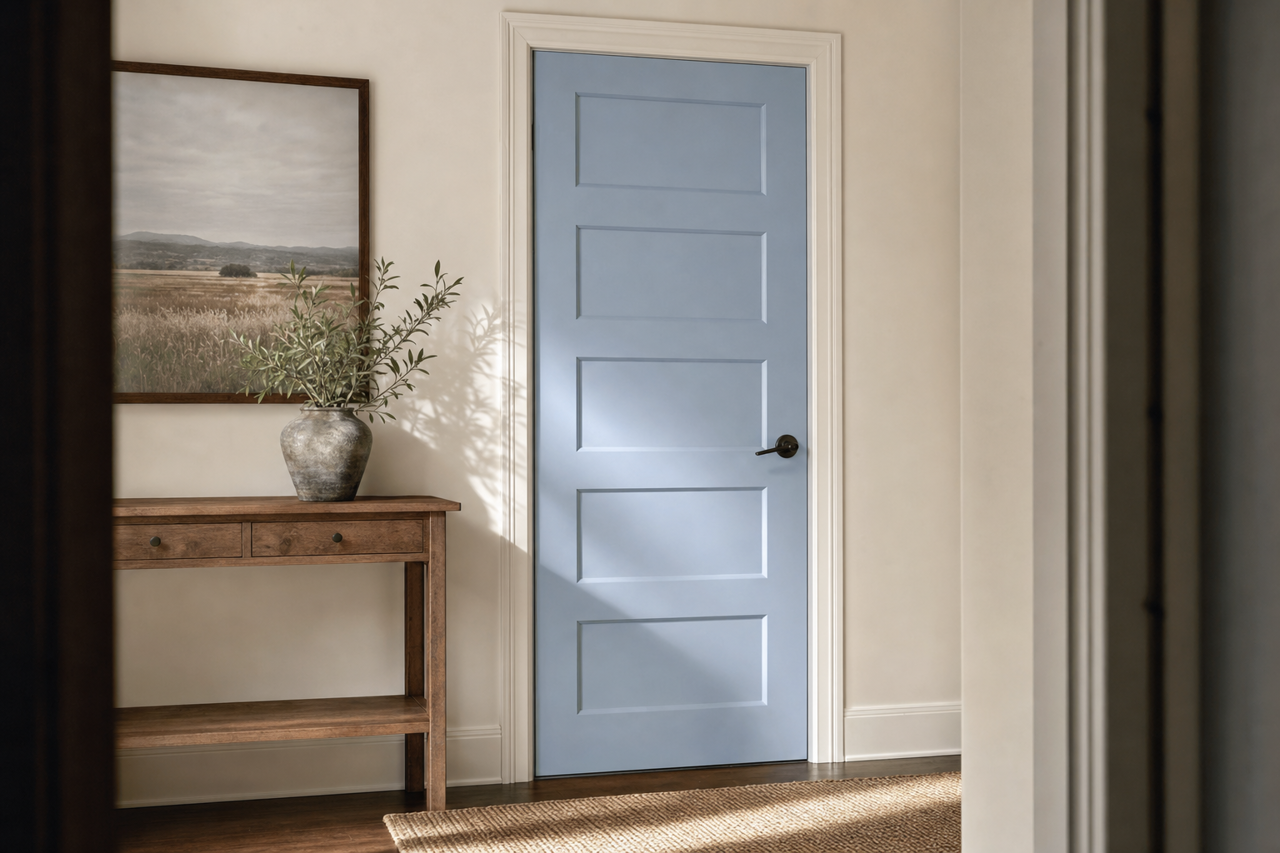 Frozen by Benjamin Moore on interior-doors