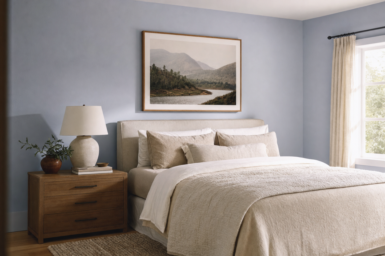 Blue by Benjamin Moore on interiors