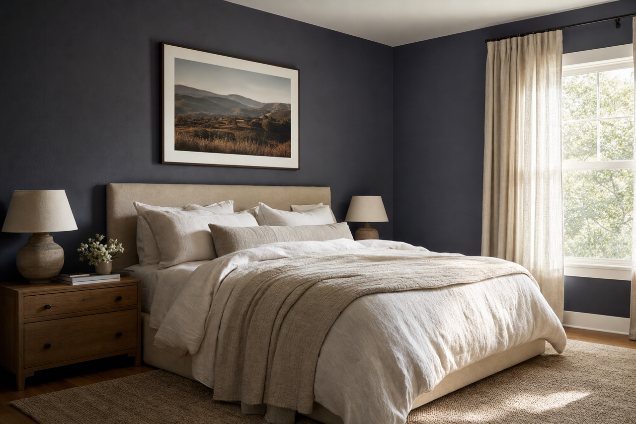 Blackberry by Benjamin Moore on interiors