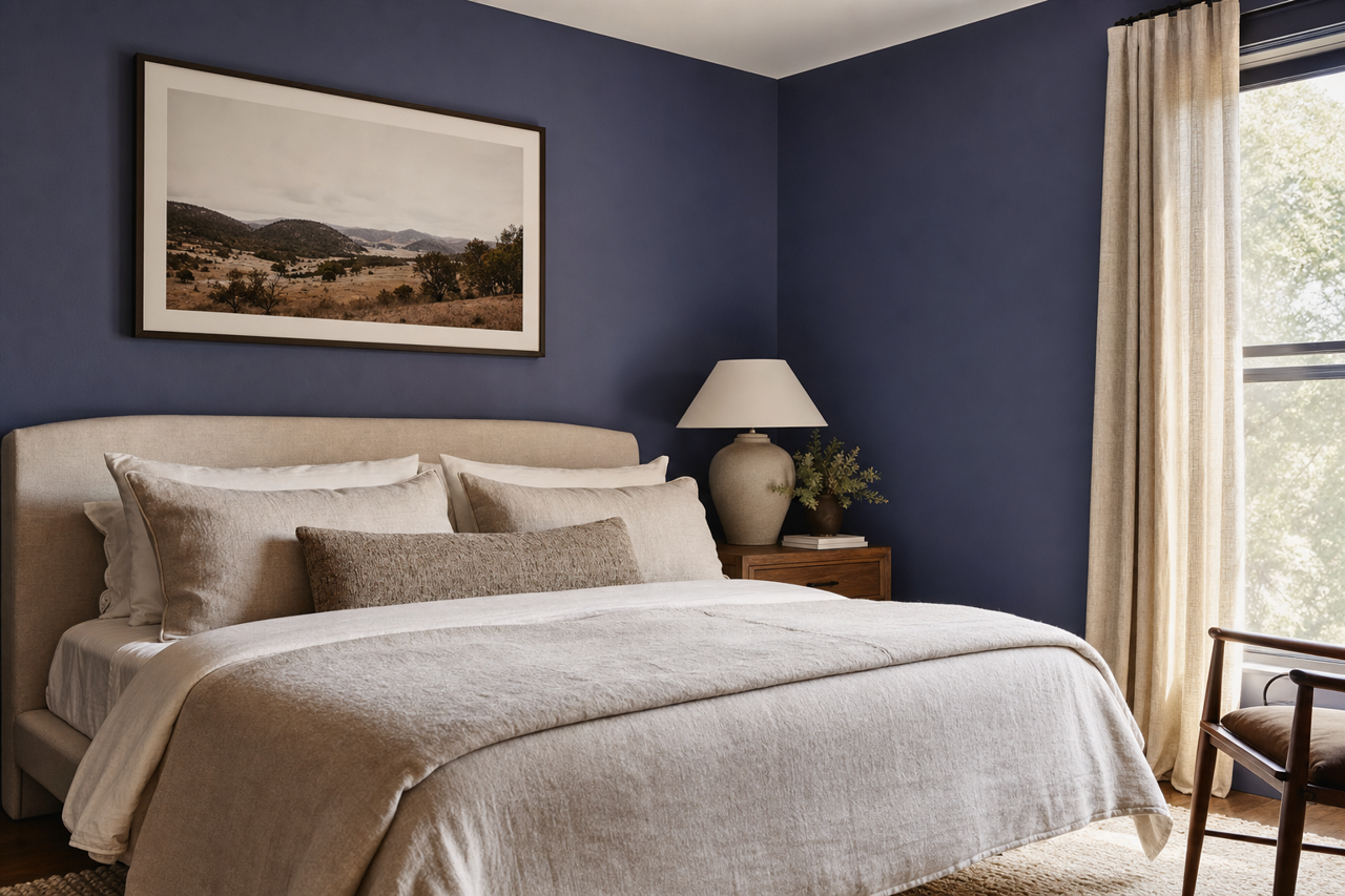 Blue by Benjamin Moore on interiors