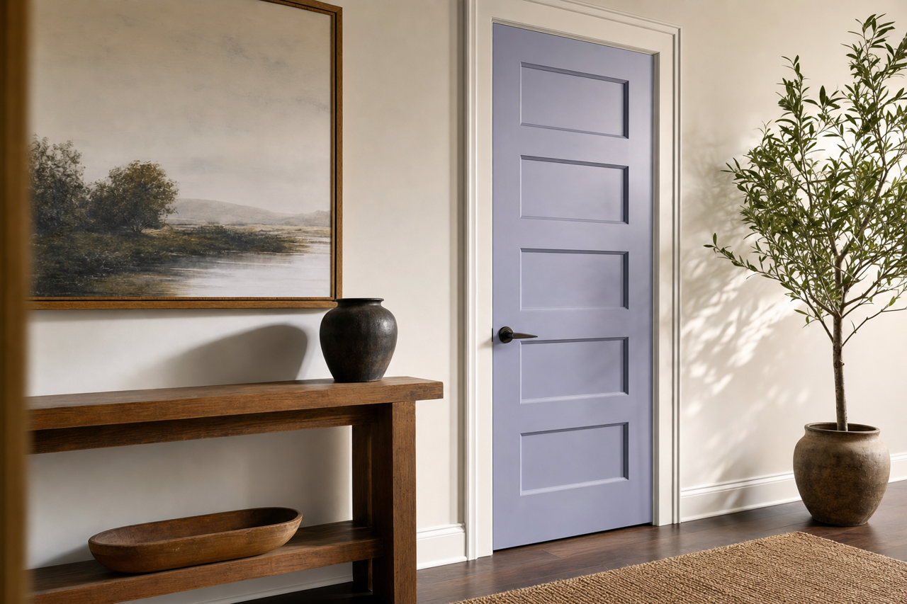 Heather by Benjamin Moore on interior-doors