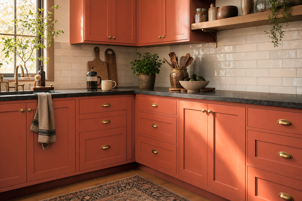 Prairie by Benjamin Moore on cabinets
