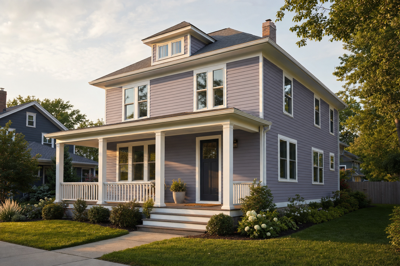 Purple by Benjamin Moore on exterior