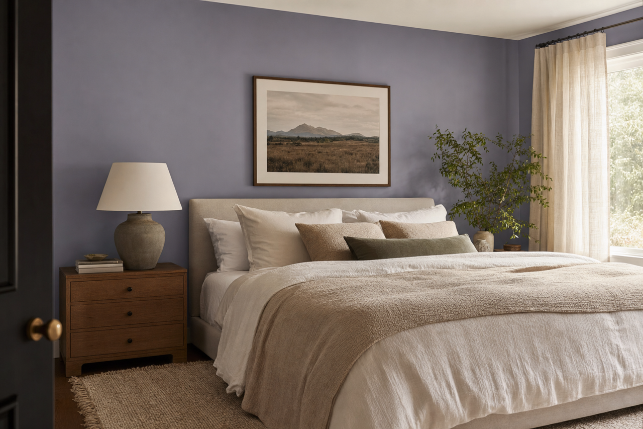 Purple by Benjamin Moore on interiors