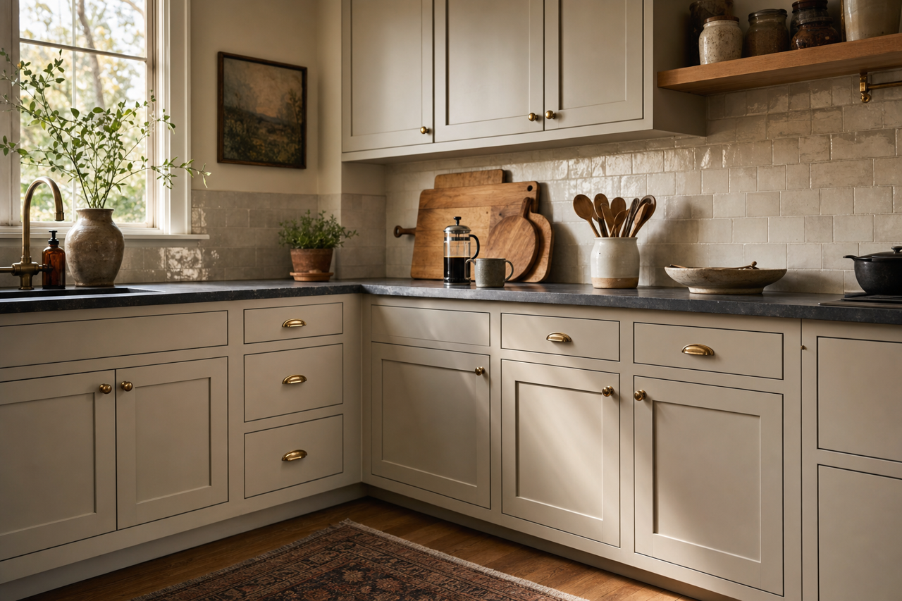 Cosmopolitan by Benjamin Moore on cabinets