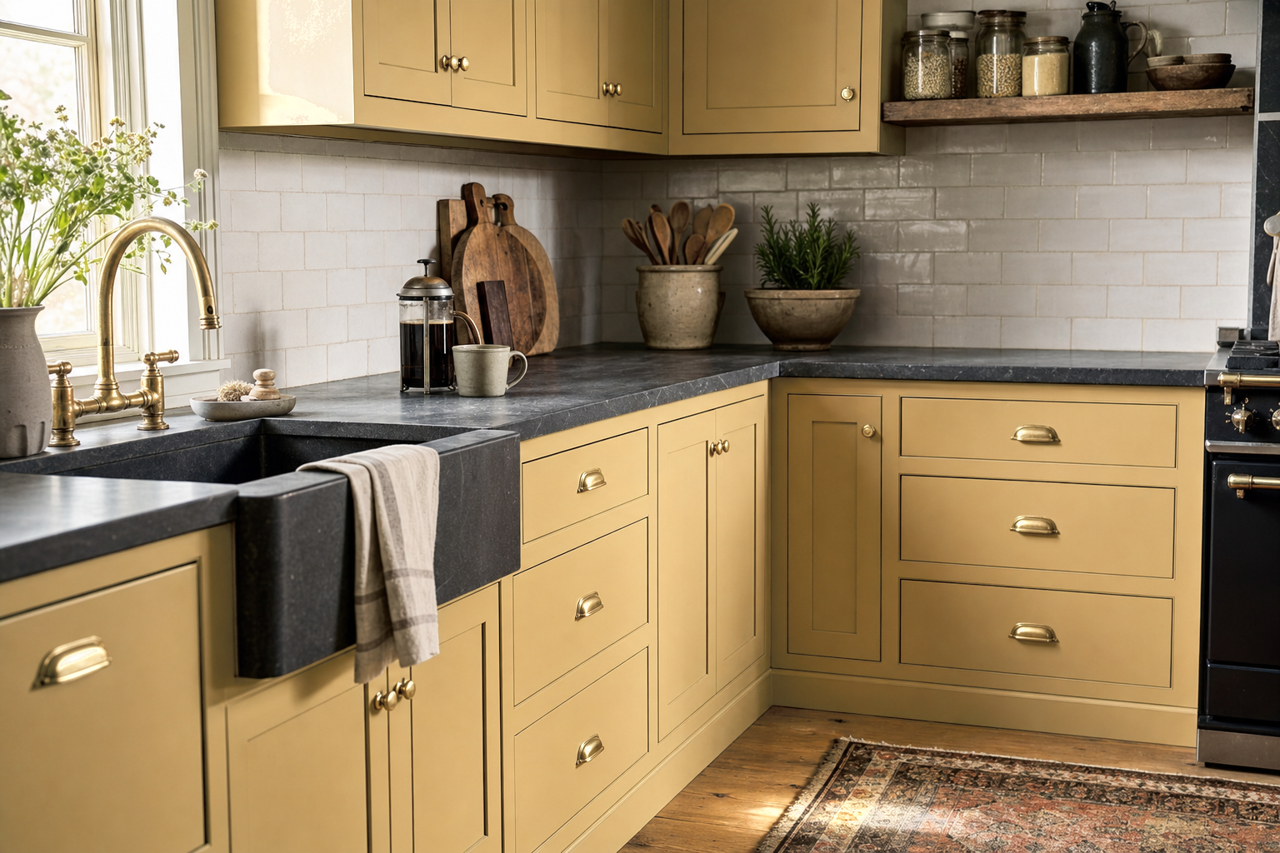 Golden by Benjamin Moore on cabinets