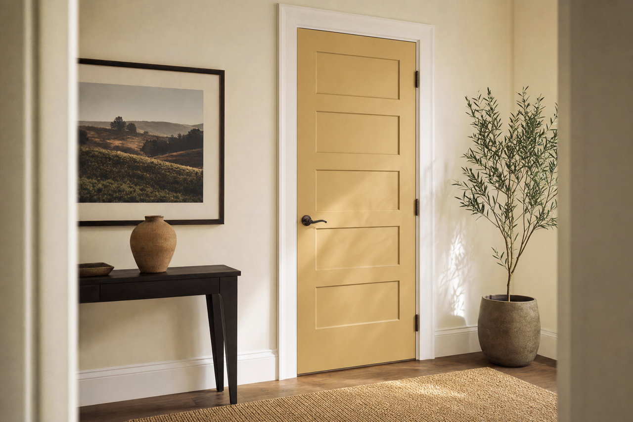 Golden by Benjamin Moore on interior-doors