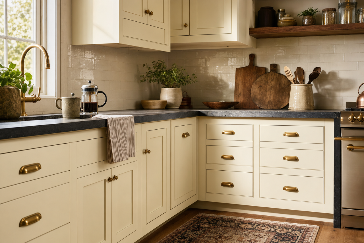 Ice by Benjamin Moore on cabinets