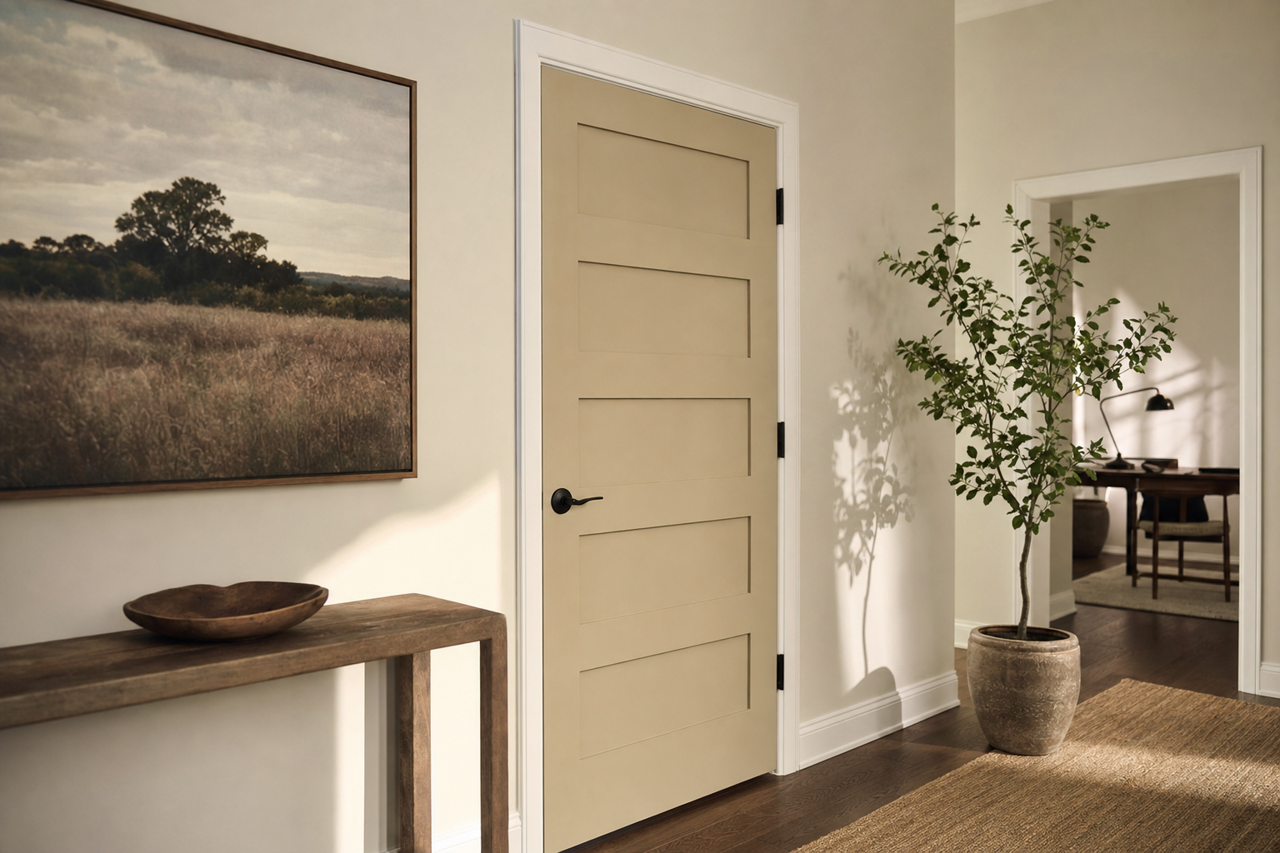 Shiitake by Benjamin Moore on interior-doors
